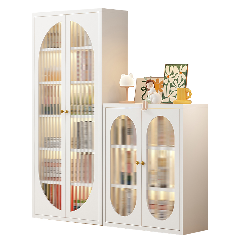 学生书柜玻璃门玩具展示置物架收纳柜落地书橱客厅储物环保小柜子