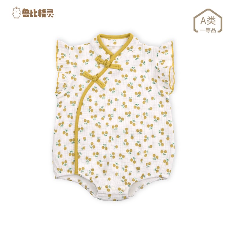 婴儿夏装薄款旗袍连体衣2024新C款女宝满月照百日宴中国风包屁衣图片