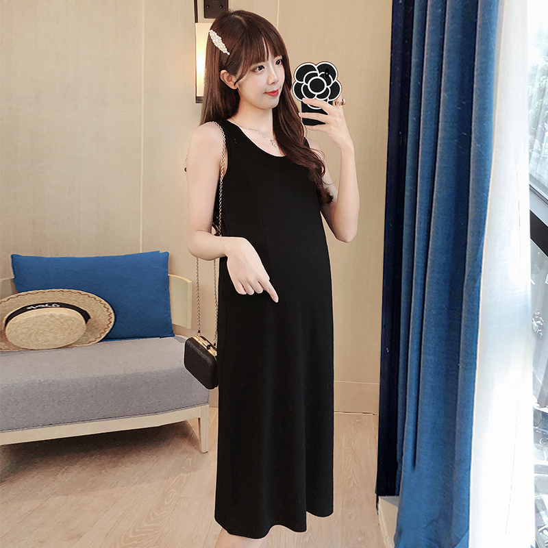 孕妇春装套装时尚款背带裙春款吊带背心长裙大码外出哺乳连衣裙子