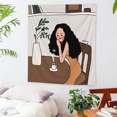 Tapestry Bedroom Decoration Wall-Hanging Illustration Nordic