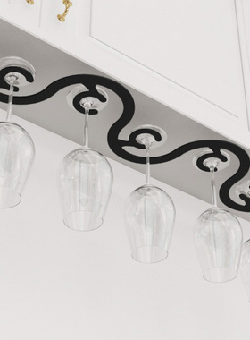 黑色挂架红酒杯架酒柜摆件倒挂家用悬挂酒杯架高脚杯X架葡萄酒杯