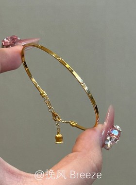 「幸福归来」铃兰花手镯女超闪金闪闪网红开口手饰设计感复古优雅