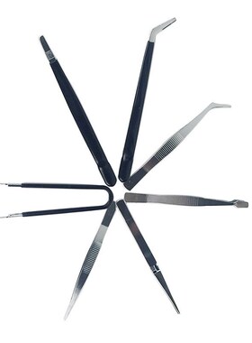 7pcs Precision tweezer set esd anti-static steel Straight Be