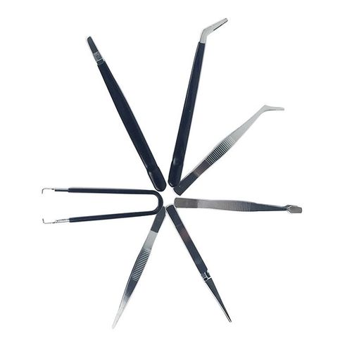 7pcs Precision tweezer set esd anti-static steel Straight Be