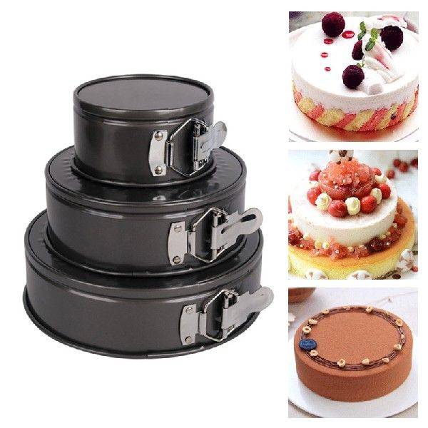 速发3pcs 4/7/9inch Non Stick Round Springform Cake Pan Bakin 鲜花速递/花卉仿真/绿植园艺 花园水泵 原图主图