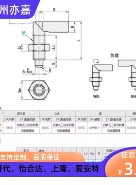 把手型旋钮柱塞 L型分隔定位柱销 PMXRB PMXRM10 12(505-1)