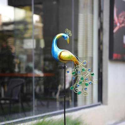 极速Garden Solar Powered Lights 30 Led Metal Peacock Garden