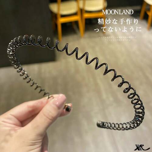 新品 韩式彩g色金属波浪发箍女夏天压发发卡洗脸头箍短发蓄发碎发