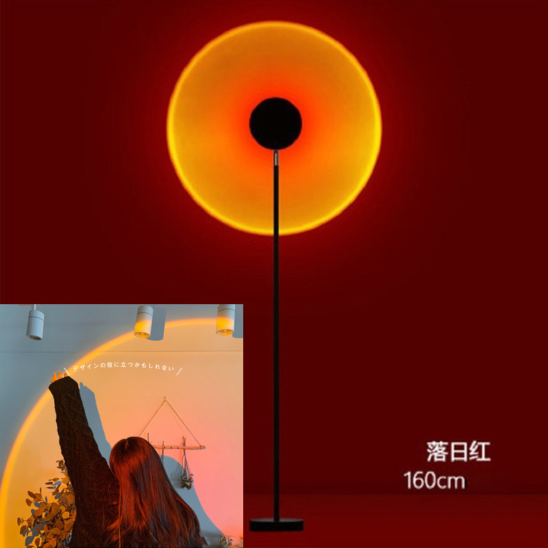 日不落落地灯夕阳投影余晖光效艺术写真气氛网红拍照黄昏创意摄影