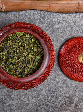 赞比亚紫檀红木茶叶罐密封u罐存茶罐实木储茶罐手工木雕散茶储物