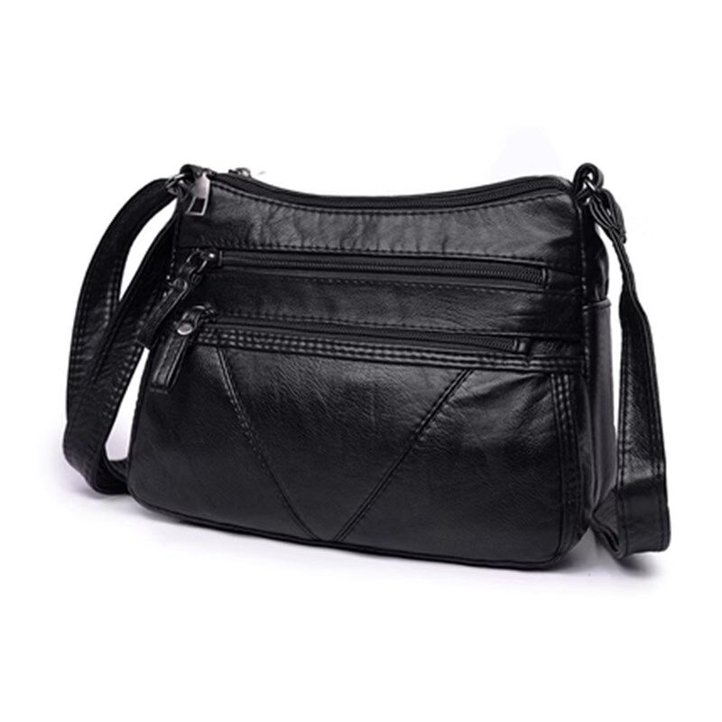 JA16中老年女包新款大容量单肩斜挎包多隔层背包妈妈pu软皮小包