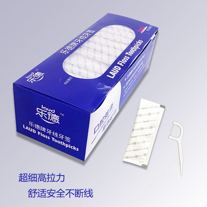 乐德牌牙线棒牙签线500支单独包装家庭j装超细圆线剔牙线独立包装