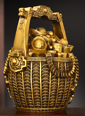 铜一桶金摆件纯铜龙头一桶金桶桶金客厅门店装饰元宝聚宝盆存钱罐