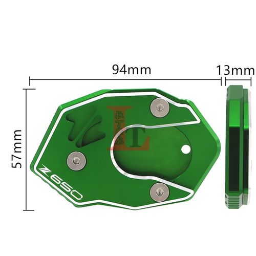适用川崎忍者NINJA650 Z650/RS改装边撑加大座小脚撑加宽垫防滑座