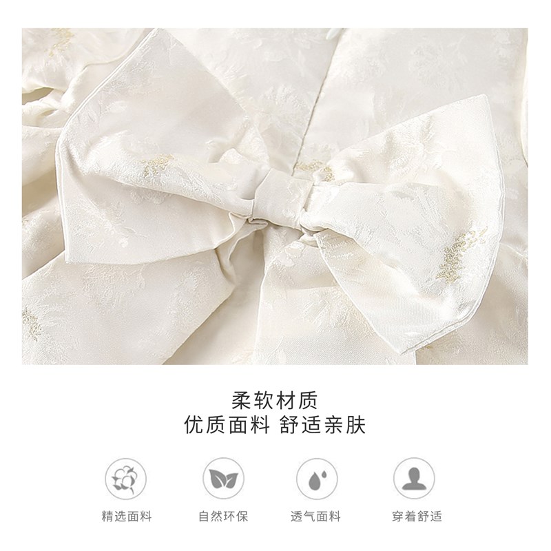 现货女宝宝连体衣春秋婴儿包屁衣百天满K月服女娃周岁衣服春装洋