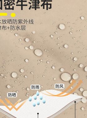 户外摆摊用帐篷夜市四脚伞室外卡其色伸缩雨棚遮阳棚四角防雨棚子