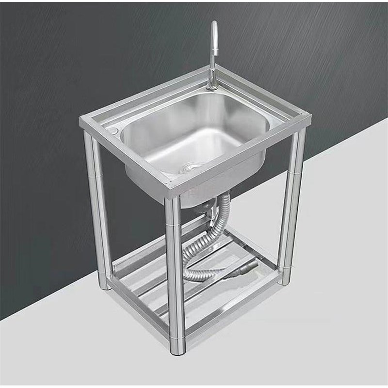 【折扣】Z秶3加厚一体水槽大单槽厨房双槽洗菜盆不锈钢洗手盆带支