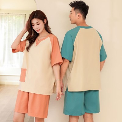 2024新款男大码休闲汗u蒸服女洗浴中心浴服套装睡眠家居服棉