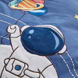 儿童可爱卡通床单被套蓝色床上用品小男孩全棉四件套1.5床笠