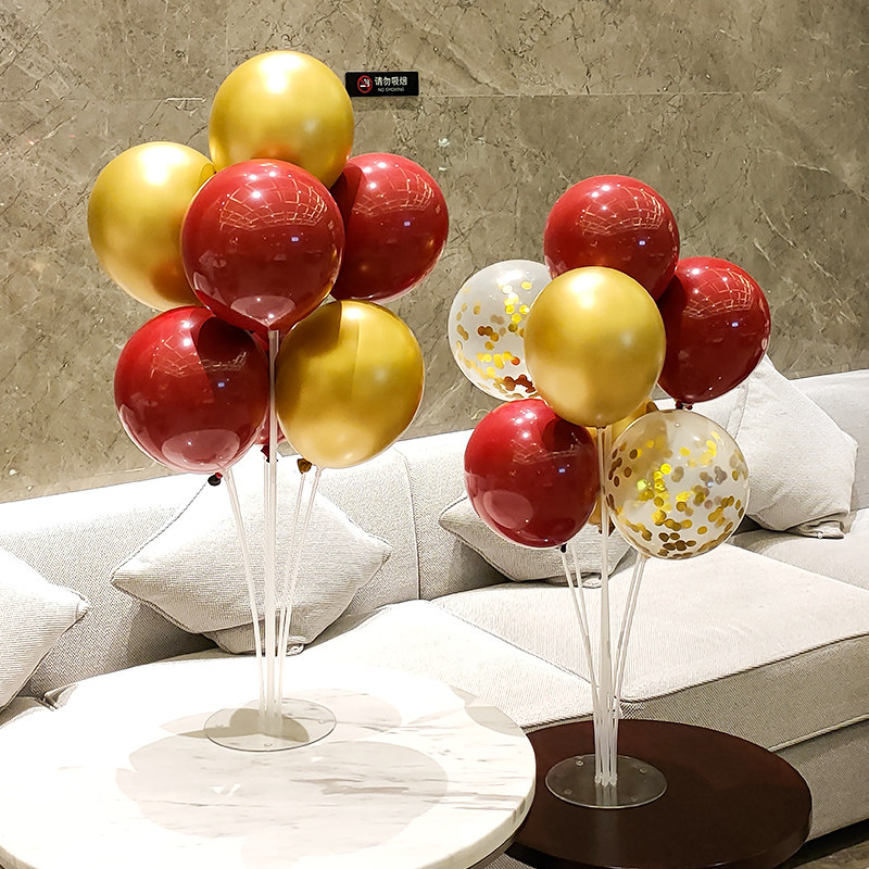 速发桌飘气球支架管子放地透明宴会底座拖杆落地地飘立柱摆台路引