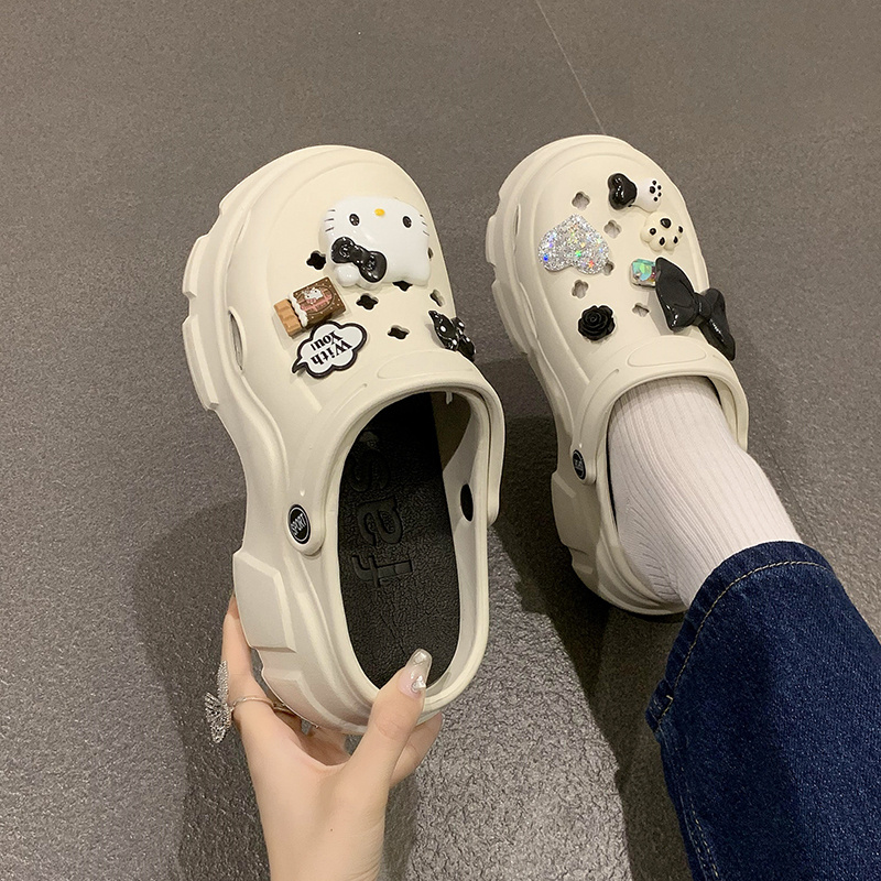 洞洞鞋女2023年新款夏季外穿可爱厚底增高网红超火海边沙滩凉拖鞋