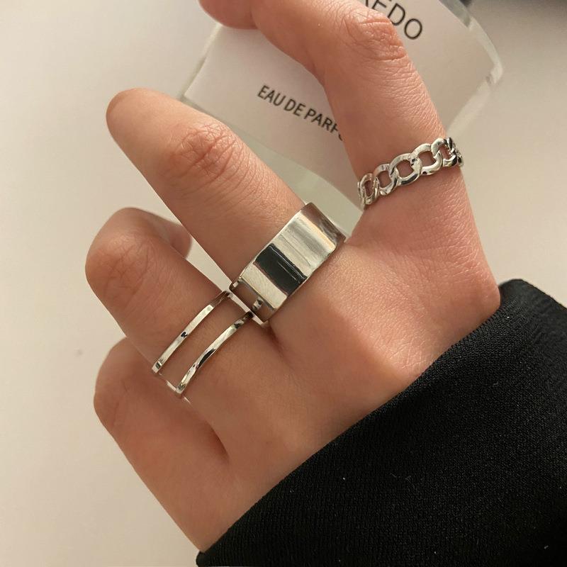 现货速发52619rings women冷淡风戒指个性宽面开口食指戒链条关节 饰品/流行首饰/时尚饰品新 戒指/指环 原图主图