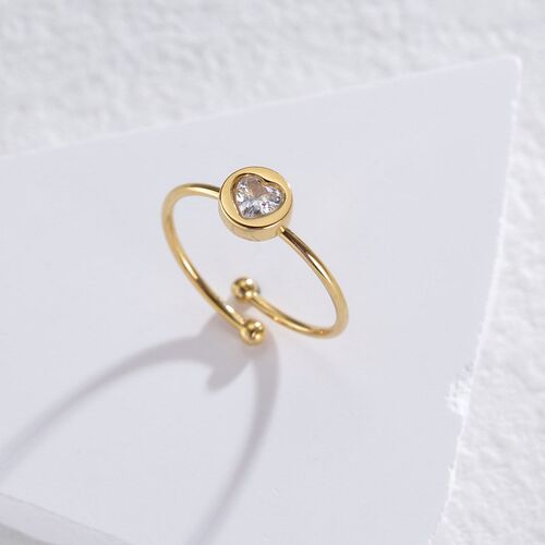 小众高货Simple round 6mm single zircon ring ladies ring jewe