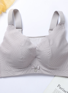 95D100B胸罩女薄防走光内衣大胸显小无钢圈聚拢抹胸大码文胸