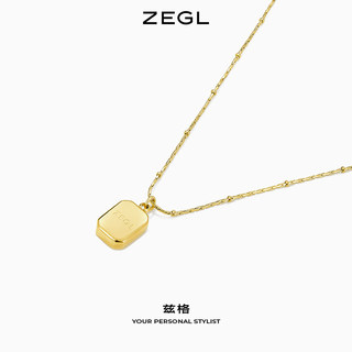 ZEGL金色吊牌项链女去轻奢小众复古ins简约气质百搭锁骨链配饰品