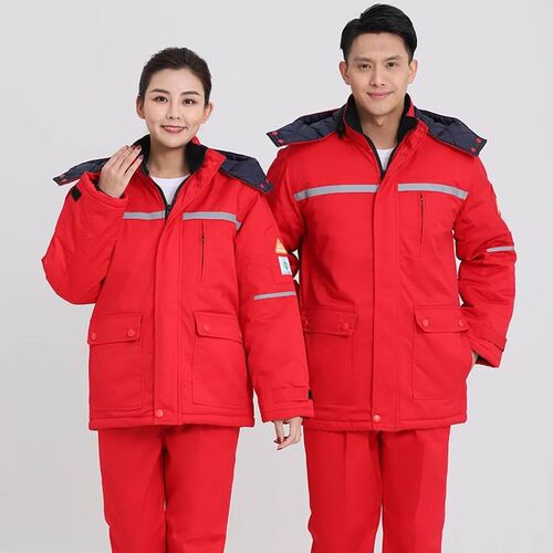 冬季防酸碱防静电棉服工作服加油站化工厂保暖男女劳保棉袄棉上衣