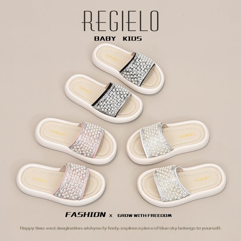 女童拖鞋20f23夏季新款儿童鞋子小女孩水钻公主凉拖鞋软底防滑外