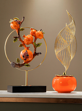 新中式多子多福石榴摆件客厅玄关展示柜桌面大象装饰X乔迁之喜礼