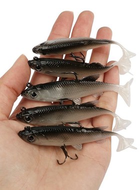 5 Pieces Soft Fishing Lure Wobbler Swimbait Silicone Isca Ar