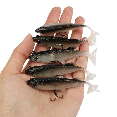 5 Pieces Soft Fishing Lure Wobbler Swimbait Silicone Isca Ar