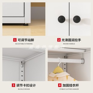 铁皮衣柜儿童储物柜钢制阳台杂物收纳柜铁艺卧室小户型宝宝衣橱柜