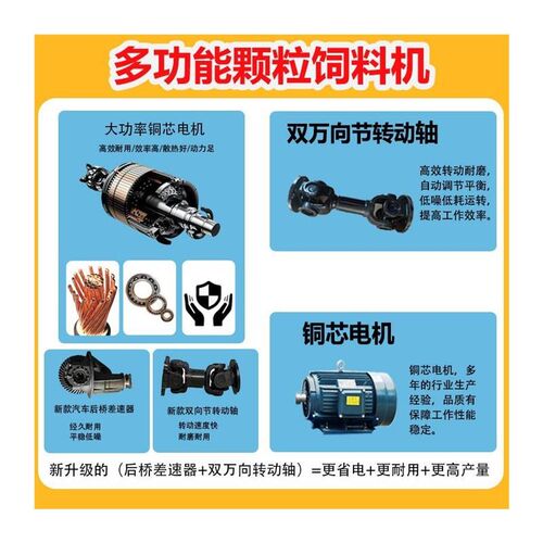 饲料颗粒机小型养殖家用鸡牛猪羊兔秸秆制粒机粉碎造粒机干湿两用