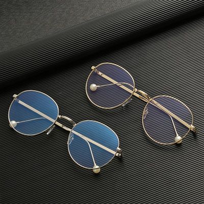 极速Ultralight Round Metal Frame Retro Pearl Decoration Comp