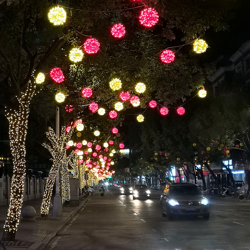 led小彩灯闪灯串灯满天星户外树灯藤球灯圣诞春节街道亮化装饰灯