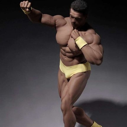 TBL 1/6肌肉男素体 钢骨包胶 健美身材模拟真人动作模型 阿诺头雕