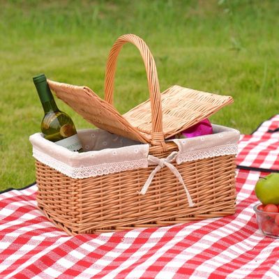 速发outdoor ins picnic basket rattan weaving picnic baskets