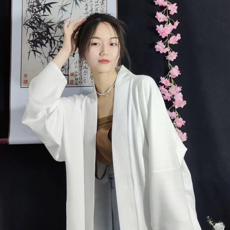 MU JUNGUI 봄 HANFU 니트 비행기 슬리브 여성용 가디건 매일 통근용으로 다양한 U 색상 옵션 가디건 와이드
