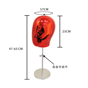 推荐假发头模展示道具帽子饰品陈列模特架电镀工艺品抽象头模橱窗