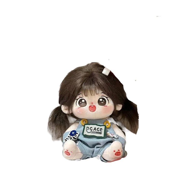 娃衣20cm男棉花娃娃r衣服冬装毛线帽子背带套装女可爱公仔玩偶换