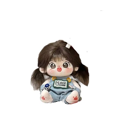 娃衣20cm男棉花娃娃r衣服冬装毛线帽子背带套装女可爱公仔玩偶换