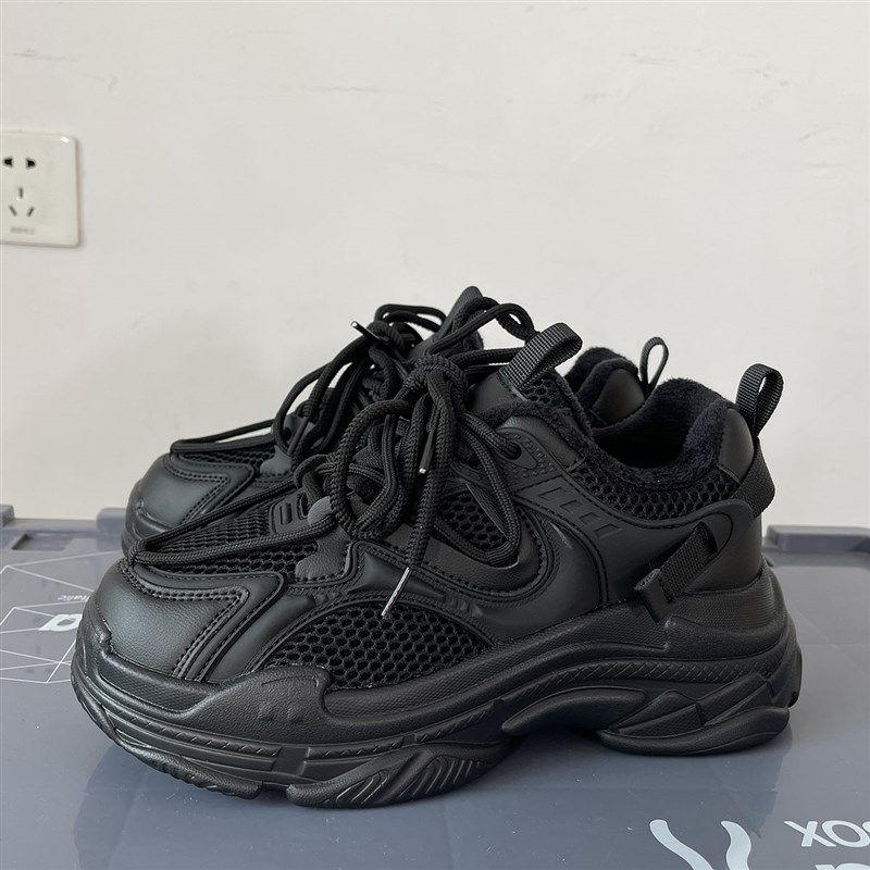 冬季男鞋国潮奶油米色加绒老爹鞋轻便休闲厚底学生保暖二棉运动鞋,流行男鞋,老爹鞋,淘宝优惠券,粉丝福利购,淘宝优惠卷