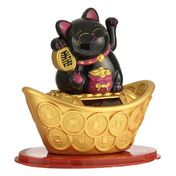 推荐Solar Powered Maneki neko Wealth Shaking Hands Lucky Cat