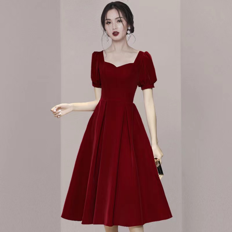 2021b新款晚礼服新娘敬酒服伴娘女宴会气质红裙子结婚平时可穿