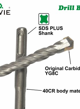 LAVIE 3pc/Lot SDS Plus Drill Bits 6 8 10mm 210mm Hole Saw Dr
