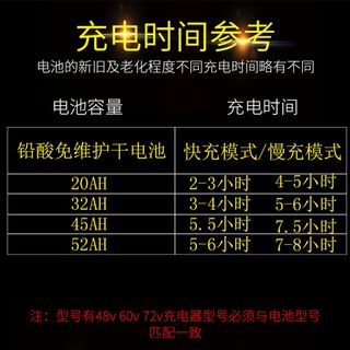 电动车快速充电器48v20AH60v 72v天能干电池电瓶车智能通用快充