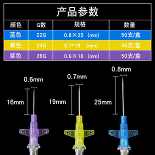 兽用一次性宠物留置针输液滞留针带肝素帽III型24G犬用猫狗留置针